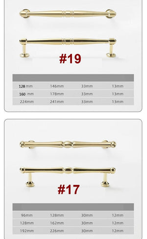 Solid Brass Geometric Cabinet Pulls & Knobs - Gold Finish Hardware - #2 - 14mm / 1pc