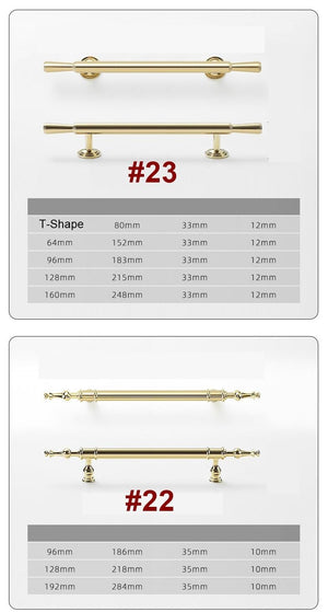 Solid Brass Geometric Cabinet Pulls & Knobs - Gold Finish Hardware - #3 - 32mm / 1pc