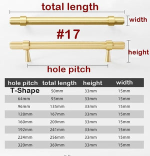 Solid Brass Geometric Cabinet Pulls & Knobs - Gold Finish Hardware - #5 / 1pc