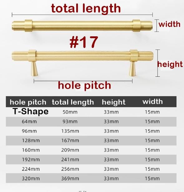 Solid Brass Geometric Cabinet Pulls & Knobs - Gold Finish Hardware - #5 / 1pc