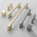 Solid Brass Geometric Cabinet Pulls & Knobs - Matte Gold Finish - Brass - Square / 1pc