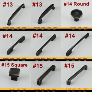 Solid Brass Geometric Cabinet Ring Pulls - Black Finish Hardware - #5 / 1pc