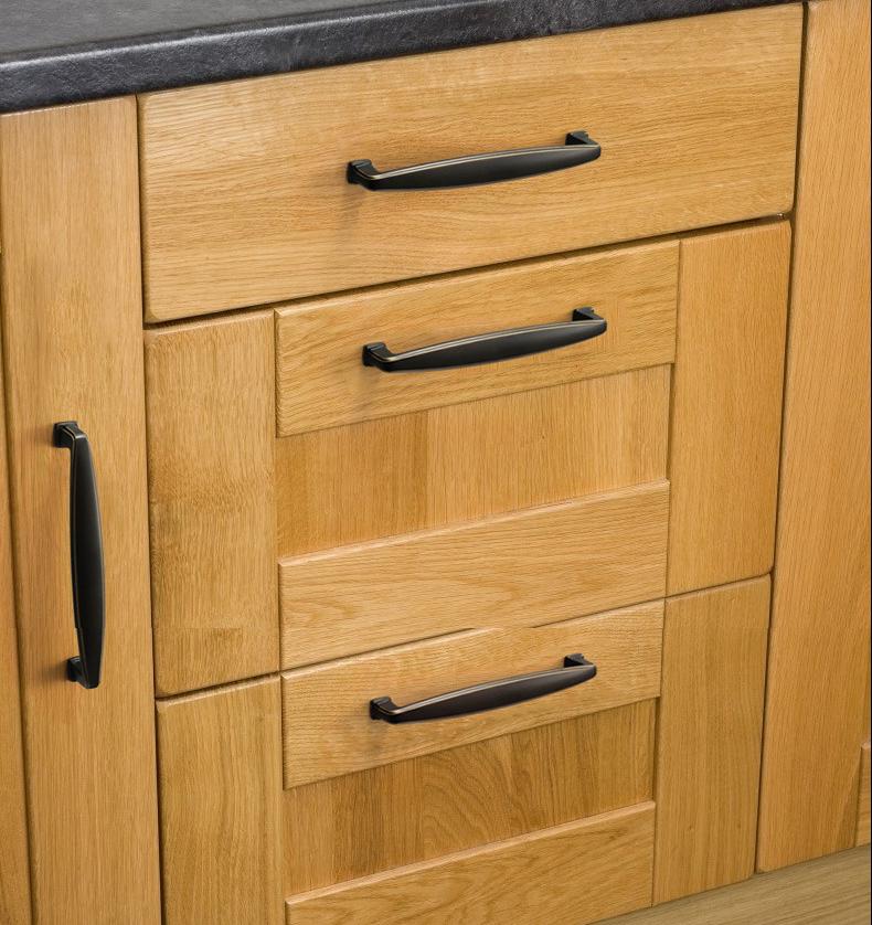 Solid Brass Geometric Cabinet Ring Pulls - Black Finish Hardware - #8 / 1pc