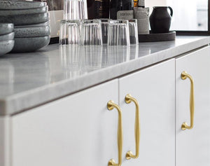 Solid Brass Geometric Cabinet Ring Pulls - Matte Gold Finish - #9 / 1pc