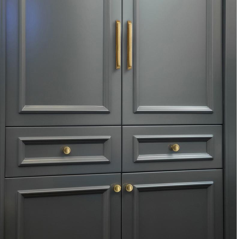 Solid Brass Geometric Cabinet Pulls & Knobs - Brushed Gold Finish - #9 - 128mm / 1pc