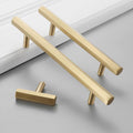 Solid Brass Geometric Cabinet Pulls & Knobs - Brushed Gold Finish - #1 Hexagon / 1pc