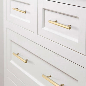 Solid Brass Geometric Cabinet Pulls & Knobs - Brushed Gold Finish - #1 - 128mm / 1pc