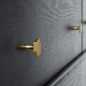 Solid Brass Geometric Cabinet Pulls & Knobs - Brushed Gold Finish - #1 - 320mm / 1pc