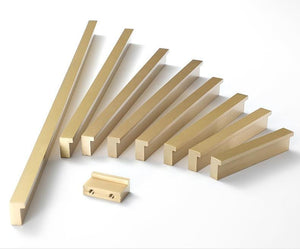 Solid Brass Geometric Cabinet Pulls & Knobs - Brushed Gold Finish - #3 Brass 16mm / 1pc