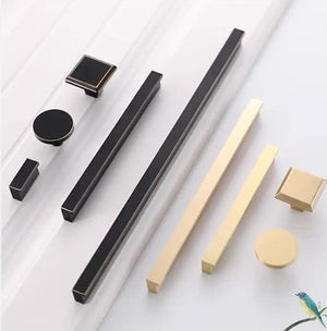 Solid Brass Geometric Cabinet Pulls & Knobs - Brushed Gold Finish - #3 Brass 160mm / 1pc