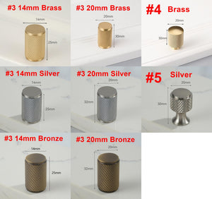 Solid Brass Knurled Cabinet Pulls & Knobs - Antique Bronze Finish - #1 Brass 35mm / 1pc