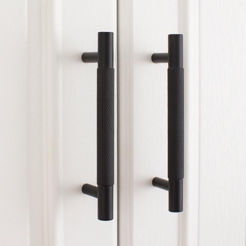 Solid Brass Knurled Cabinet Pulls & Knobs - Antique Bronze Finish - #9 128mm Brass / 1pc