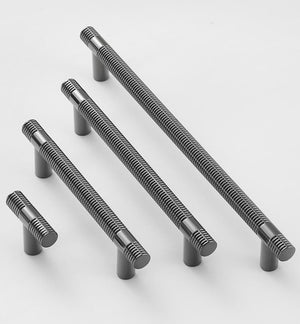 Solid Brass Knurled Cabinet Pulls & Knobs - Black Finish Hardware - view 10