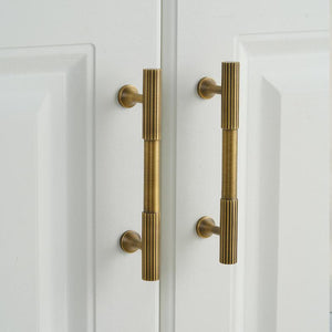 Solid Brass Knurled Cabinet Pulls & Knobs - Bronze Finish Hardware - #2 - 256mm / 1pc