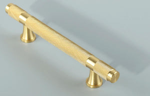 Solid Brass Knurled Cabinet Pulls & Knobs - Brushed Gold Finish - view 10