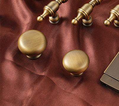 Solid Brass Knurled Cabinet Pulls & Knobs - Chrome Finish Hardware - 28mm Gold / 1pc