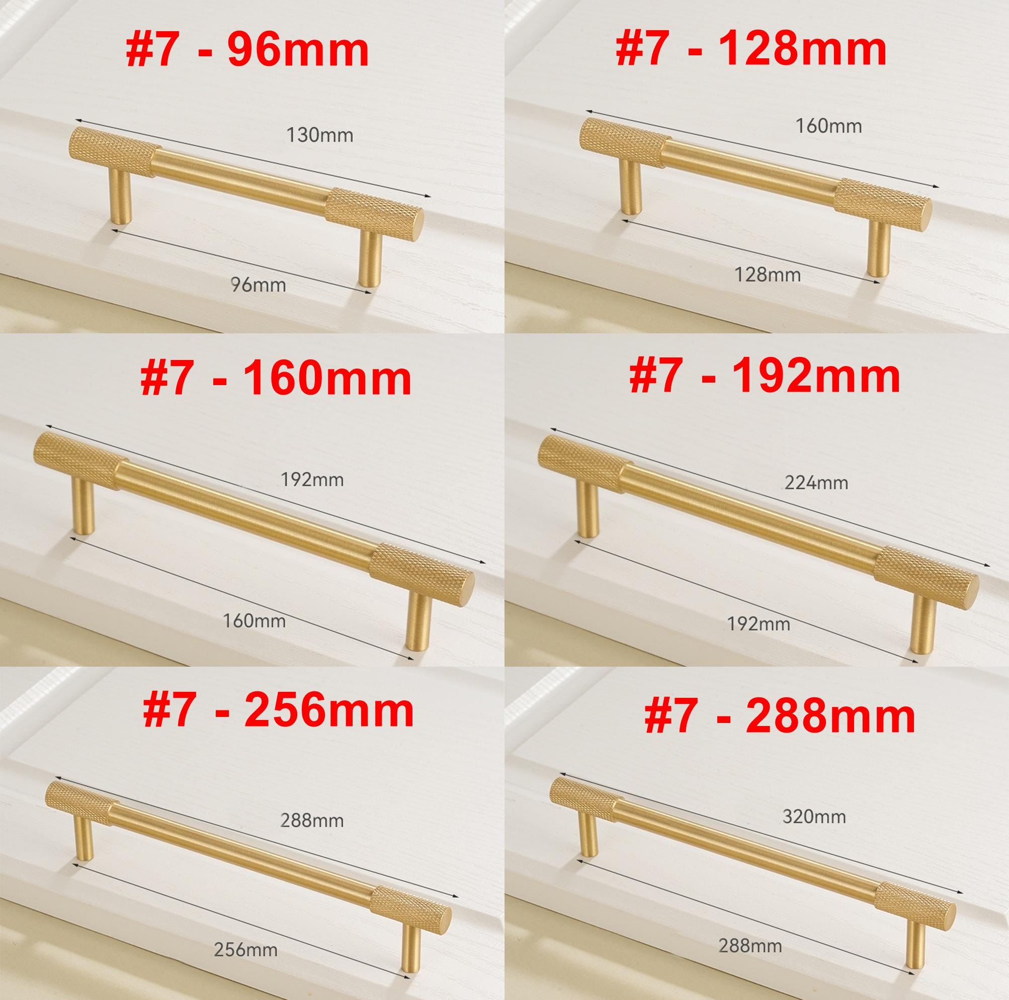 Solid Brass Knurled Cabinet Pulls & Knobs - Gold Finish Hardware - #2 - 20mm / 1pc