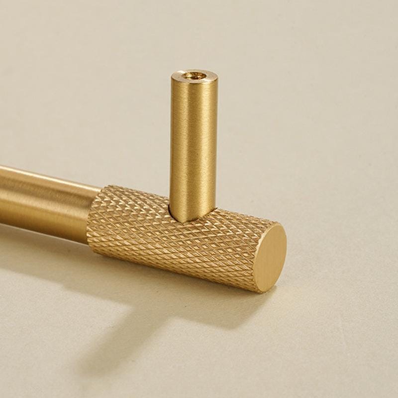 Solid Brass Knurled Cabinet Pulls & Knobs - Gold Finish Hardware - #6 - 28mm / 1pc