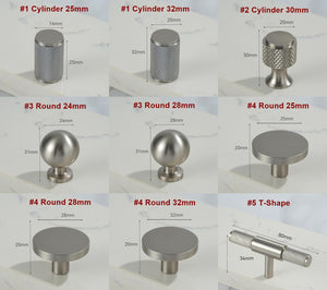 Solid Brass Knurled Cabinet Pulls & Knobs - Industrial Hardware - #1 - 32mm Cylinder / 1pc