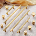 Solid Brass Knurled Cabinet Pulls & Knobs - Matte Gold Finish - #1 / 1pc