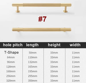 Solid Brass Knurled Cabinet Pulls & Knobs - Matte Gold Finish - #4 / 1pc