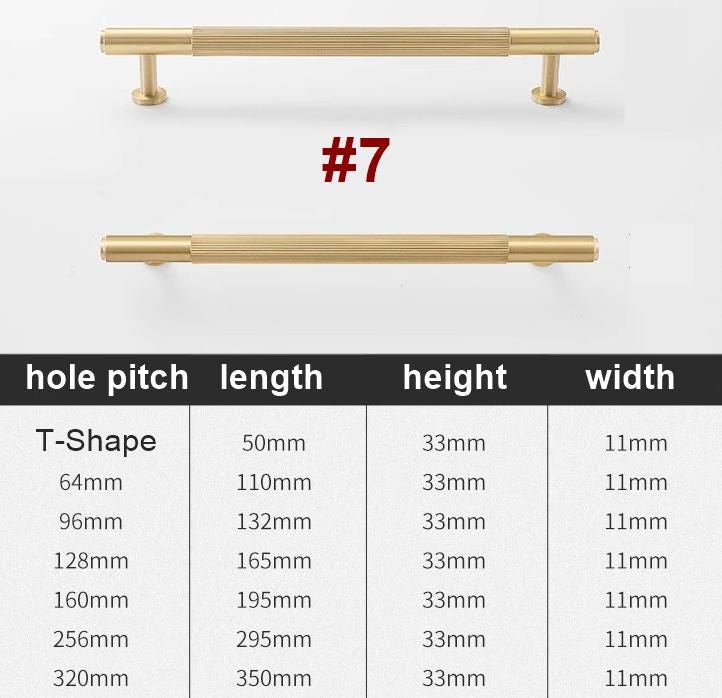 Solid Brass Knurled Cabinet Pulls & Knobs - Matte Gold Finish - #4 / 1pc
