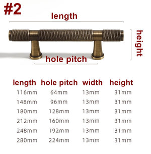 Solid Brass Knurled Cabinet Pulls & Knobs - Mid-Century Hardware - #2 - 96mm / 1pc