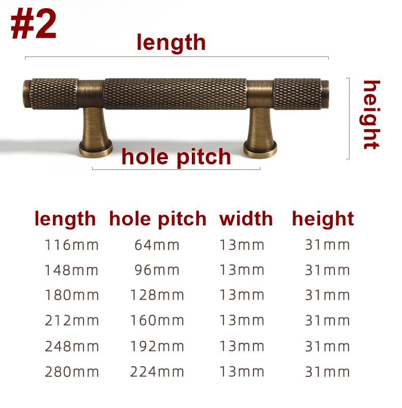 Solid Brass Knurled Cabinet Pulls & Knobs - Mid-Century Hardware - #2 - 96mm / 1pc