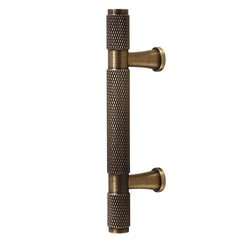 Solid Brass Knurled Cabinet Pulls & Knobs - Mid-Century Hardware - #2 - 224mm / 1pc