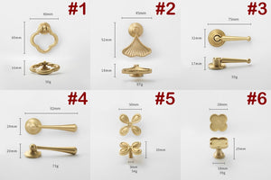 Solid Brass Lotus Cabinet Pulls & Knobs - Bronze Finish Hardware - #2 / 1pc