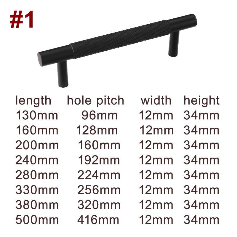 Solid Brass Mid-Century Cabinet Pulls & Knobs - Black Finish - #1 - 128mm / 1 pc