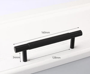 Solid Brass Mid-Century Cabinet Pulls & Knobs - Black Finish - #1 - 192mm / 1 pc
