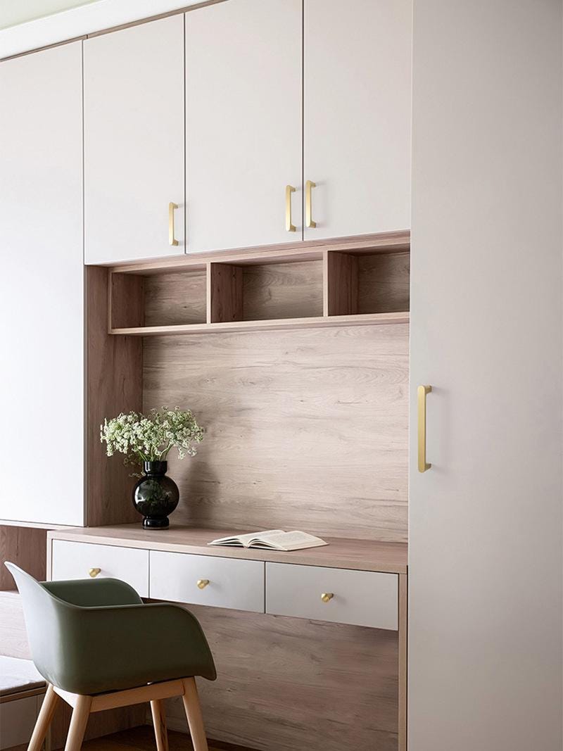 Solid Brass Minimalist Cabinet Pulls & Knobs - Brushed Gold Finish - #3 - 192mm / 1pc
