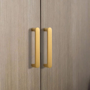 Solid Brass Minimalist Cabinet Pulls & Knobs - Brushed Gold Finish - #3 - 224mm / 1pc
