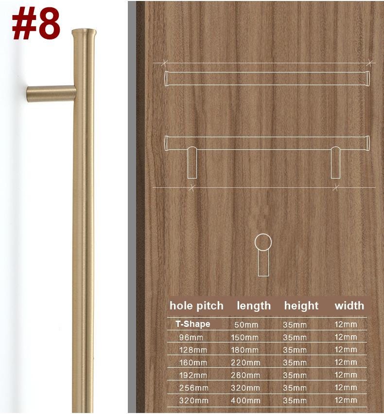 Solid Brass Minimalist Cabinet Pulls & Knobs - Matte Gold Finish - #4 / 1pc