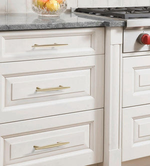 Solid Brass Minimalist Cabinet Pulls & Knobs - Matte Gold Finish - #7 - 64mm / 1pc
