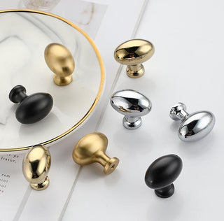 Solid Brass Minimalist Cabinet Pulls & Knobs - Matte Gold Finish - Brass / 1pc