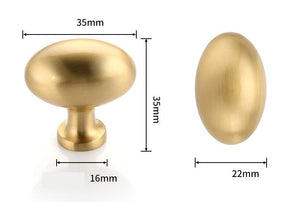 Solid Brass Minimalist Cabinet Pulls & Knobs - Matte Gold Finish - Black / 1pc