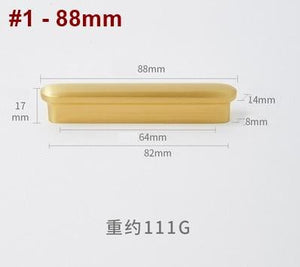 Solid Brass Minimalist Cabinet Pulls & Knobs - Brushed Gold Finish - view 3