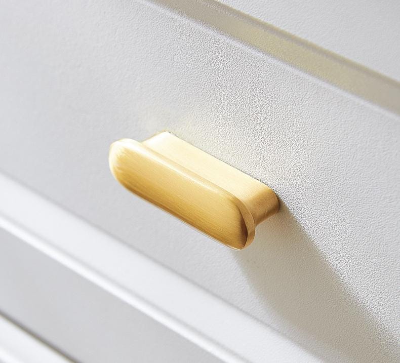 Solid Brass Minimalist Cabinet Pulls & Knobs - Brushed Gold Finish - view 9