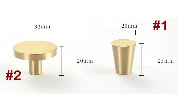 Solid Brass Modern Cabinet Pulls & Knobs - Black Finish Hardware - #1 Black / 1pc