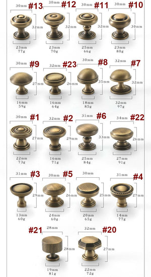 Solid Brass Neoclassical Cabinet Pulls & Knobs - Furniture Hardware - #3 / 1pc