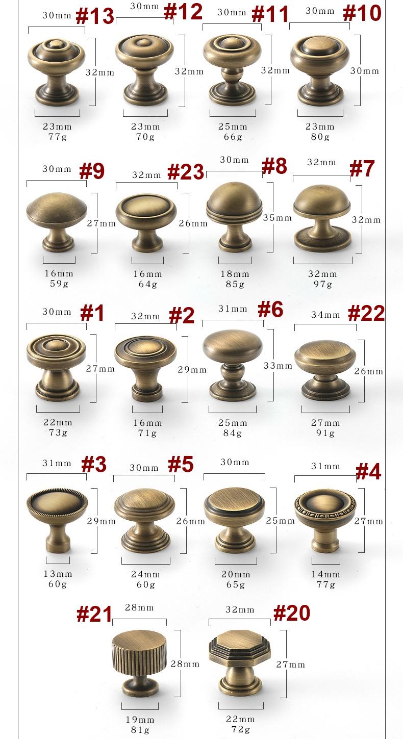 Solid Brass Neoclassical Cabinet Pulls & Knobs - Furniture Hardware - #3 / 1pc