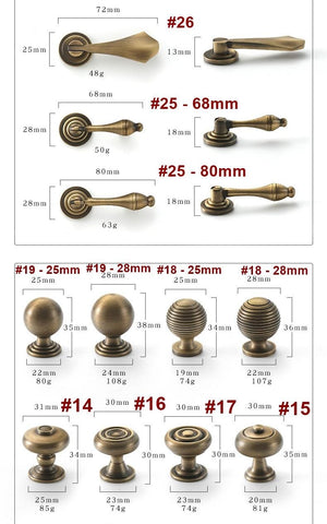 Solid Brass Neoclassical Cabinet Pulls & Knobs - Furniture Hardware - #4 / 1pc