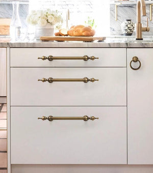 Solid Brass Neoclassical Cabinet Pulls & Knobs - Furniture Hardware - #8 / 1pc