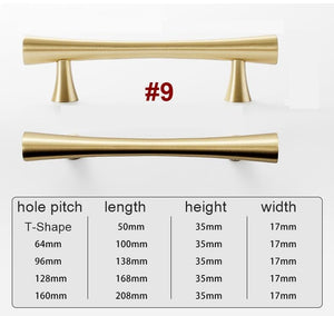 Solid Brass Neoclassical Cabinet Pulls & Knobs - Matte Gold Finish - #5 / 1pc