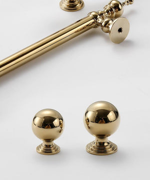 Solid Brass Ornate Cabinet Pulls & Knobs - Bright Gold Finish - view 10