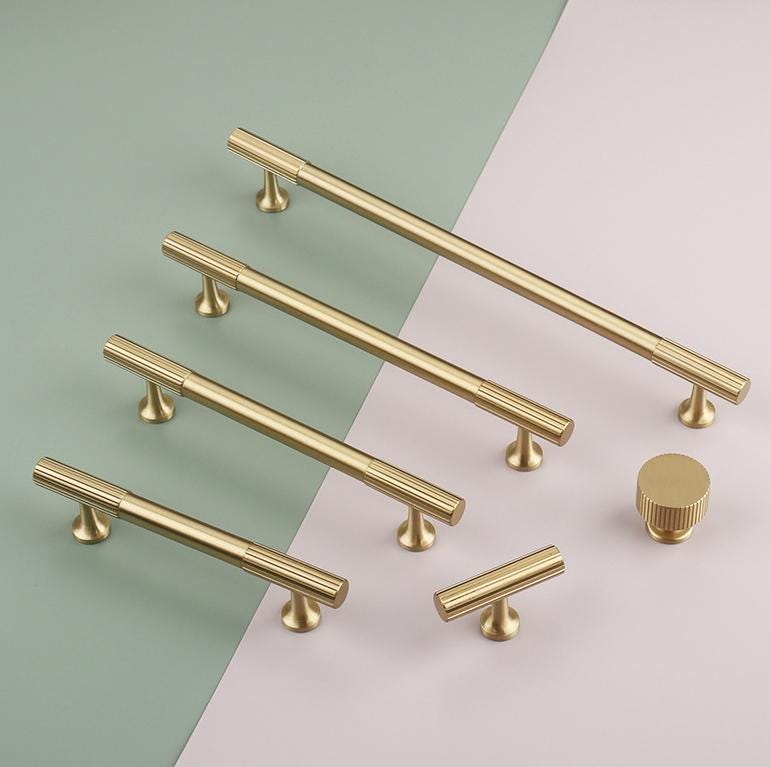 Solid Brass Round Cabinet Cup Pulls - Furniture Decorative Hardware - Round / 1pc
