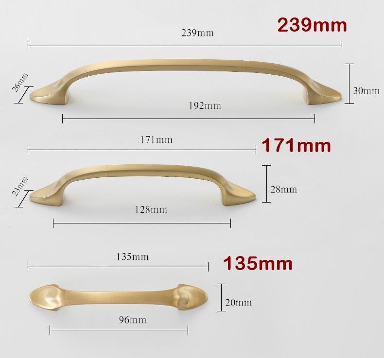 Solid Brass Round Cabinet Cup Pulls - Antique Bronze Finish Hardware - Brass 135mm / 1pc