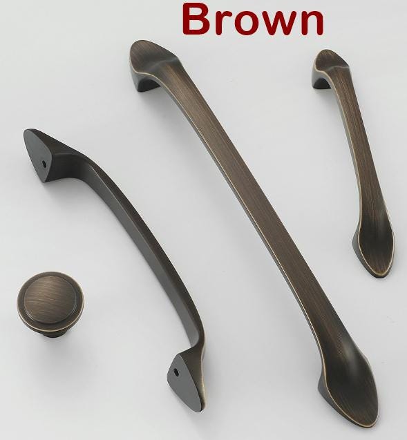 Solid Brass Round Cabinet Cup Pulls - Antique Bronze Finish Hardware - Silver 171mm / 1pc